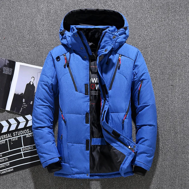 WW - Herren-Winterjacke - Warme, schlanke Daunenjacke mit Kapuze