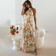 WW - Satin-Kleid mit Blumenmuster