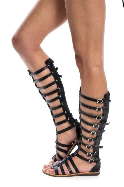 WW | Gladiator Sandale Damen Sommer Römische Bandage Sandalen Frauen Causal Zip Flache Sandalen Mädchen Sommer Loch Strand Schuhe