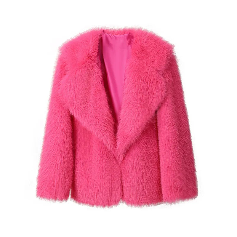 W&W Mode - Schlanker Faux Fur Mantel