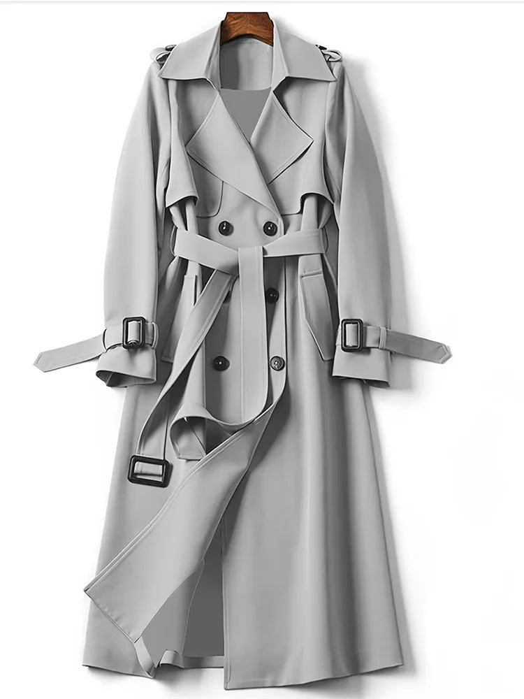 WOLFF - Langer Solider Damen-Trenchcoat