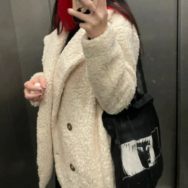 Lässige warme Strickjacke für Damen - Elegante Uni-Farbe