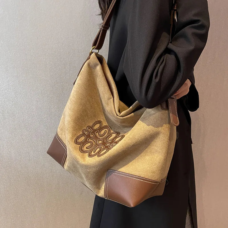 WW | Damen Luxus Marke Messenger Taschen Retro Braun Crossbody Tote Taschen Eimer Clutch Tasche Einkauf Große Kapazität Reisetasche