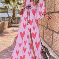 W&W - Elegnat bedrucktes Beach Cover Up Kleid