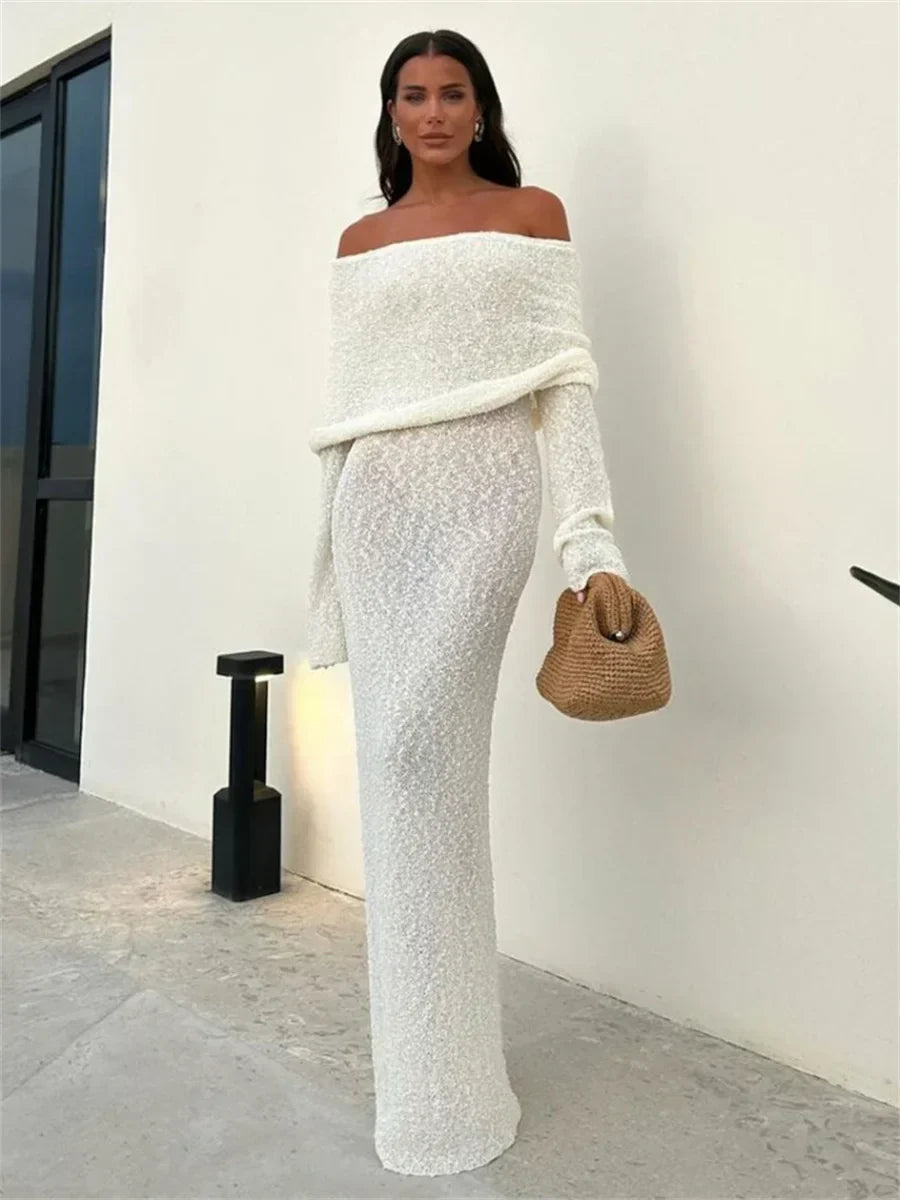 W&W Mode | Off-shoulder Maxi-Kleid für Damen