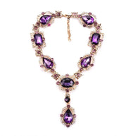 WW | Statement Rhinestones Schmuck Große Edelstein Gem Stein Kristall Viktorianischer Schmuck Grüner Smaragd Bib Halskette für Frauen