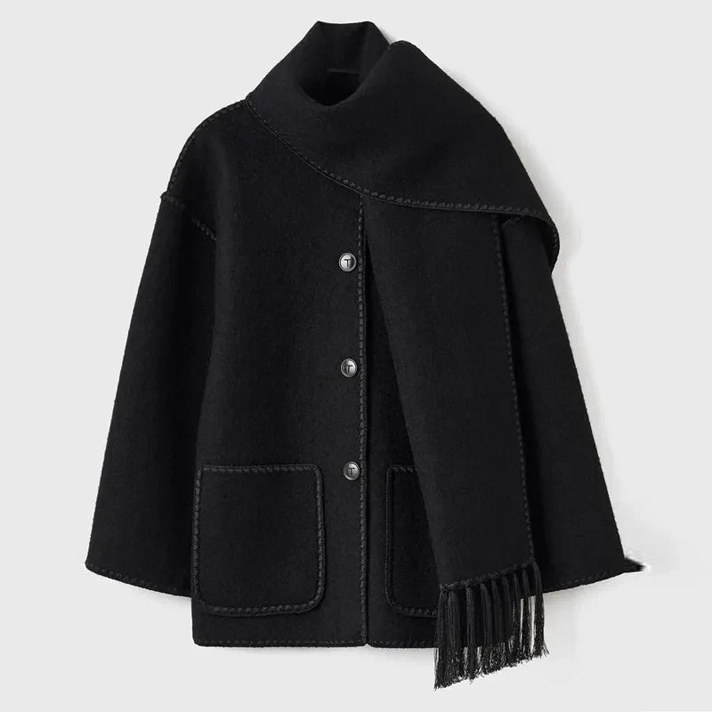 Jacke mit Fransen-Schal