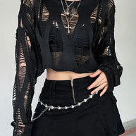 W&W - Durchbrochene Strickbluse mit Sonnenschutz