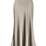 WW | Frauen Satin Seiden Röcke Sommer Frühling Koreanische Mode Kleidung Büro Damen Lange Röcke Elegant Schwarz Maxi Röcke für Frauen
