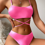 WW-teiliger Batik-Bikini mit Wickelträgern