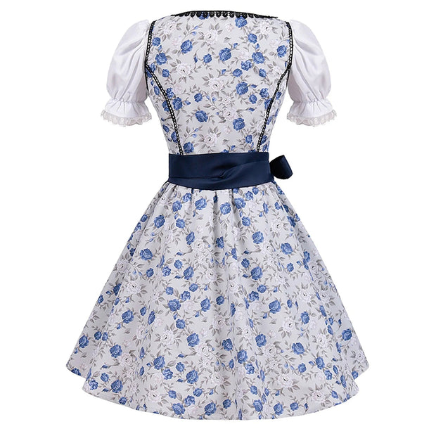 WW | Kurzärmelig Spitze Oktoberfest Kleid mit Schürze