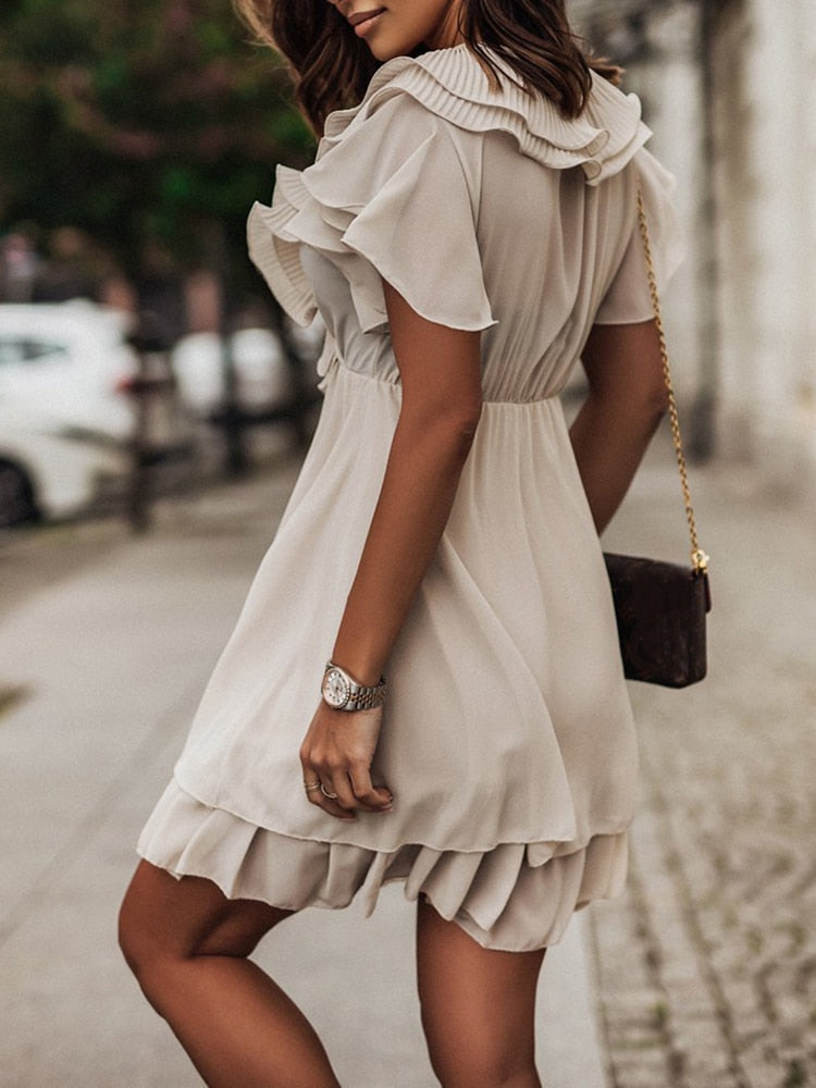 WW | Rüschen Mini Kleid