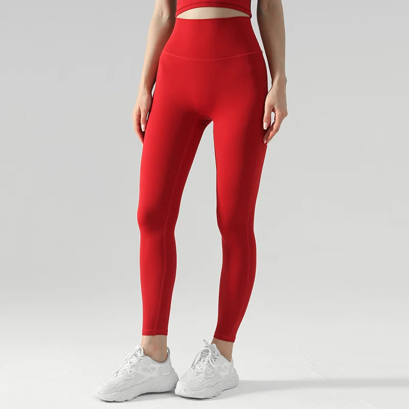 WW | Emily Sportswear Naked Hochtaillierte Tight Yoga Hosen Doppelseitig Gebürstet Pfirsich Po-Hebende Lauf Sport Fitness Leggings