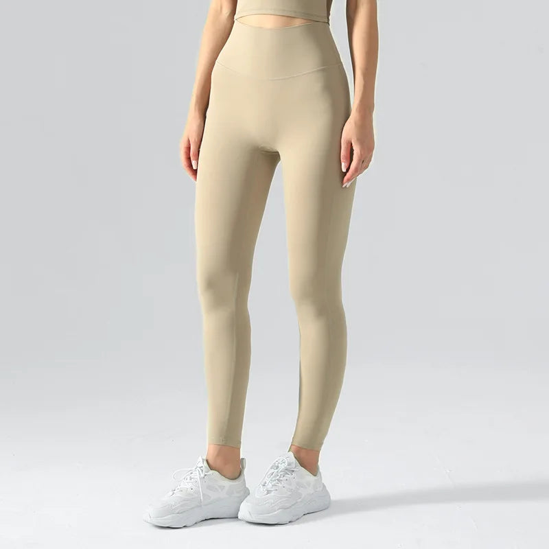 WW | Emily Sportswear Naked Hochtaillierte Tight Yoga Hosen Doppelseitig Gebürstet Pfirsich Po-Hebende Lauf Sport Fitness Leggings
