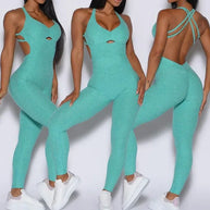 WW | Sportlicher Jumpsuit Frauen Sportbekleidung Push-Up Gym Set Frauen Fitness Overall Lycra Sport Outfit für Frauen Sportbekleidung Yoga Kleidung Pink