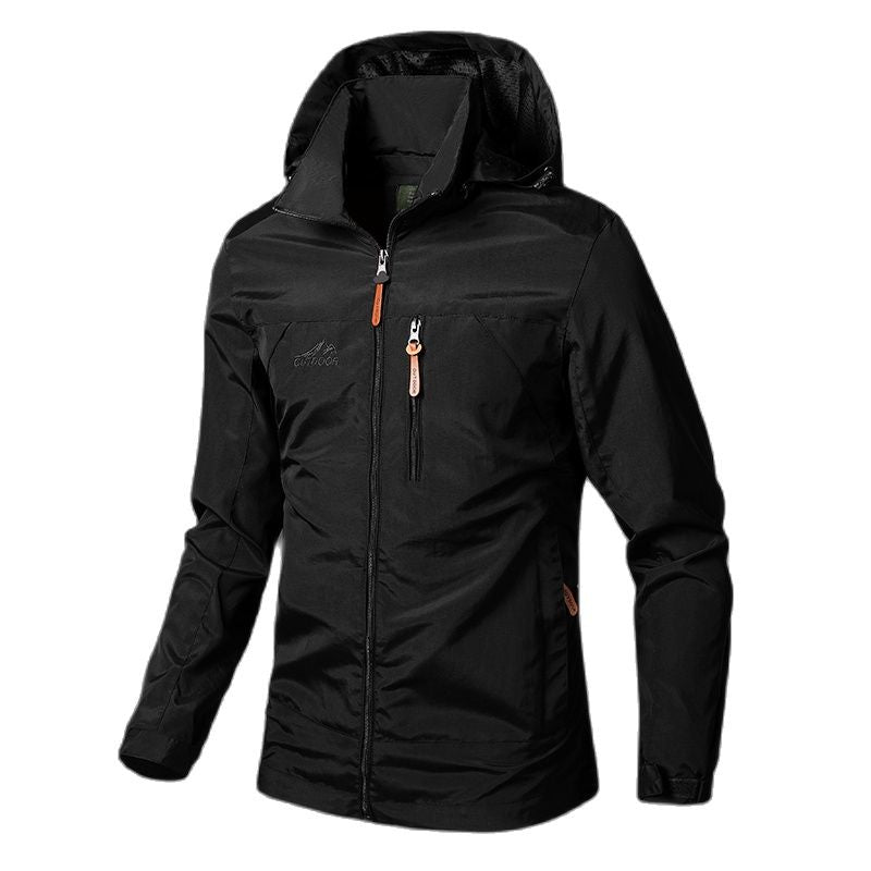 WW Herrenjacke Wasserdichte Kapuzenjacke | Windbreaker Elastischer Mantel für Männer