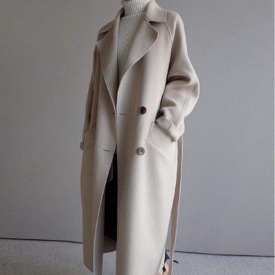 W&W Mode | Langer Wollmantel für Damen
