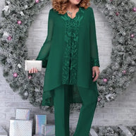 WW | 3 Teiliges Besticktes Plus Size Satz Für Frauen