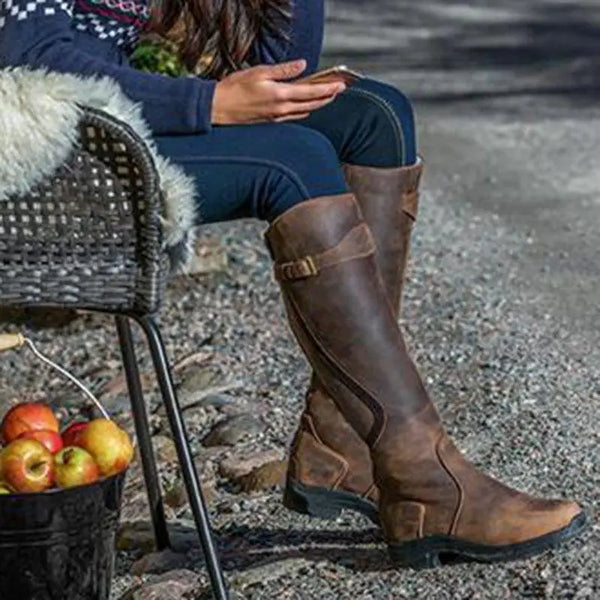 WOLFF - Elegante Kniehohe Stiefel mit Schnallenakzent