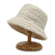WW Damen-Lammwoll-Bucket-Hut | Warme Outdoor-Panama-Mütze für Frauen