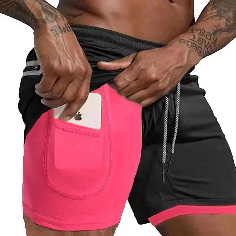 W&W Mode | Herren 2 in 1 Laufshorts Schnelltrocknend Für Sport Und Training Selfico