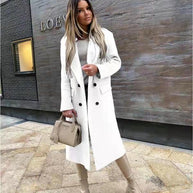 WW Attraktiver Herbst-Wollmantel | Damen Retro Mode Schwarzer Langarm-Mantel