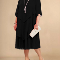 WW | Elegantes Chiffonkleid mit Lagen-Look