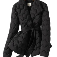 Elegante Daunenjacke mit Gürtel