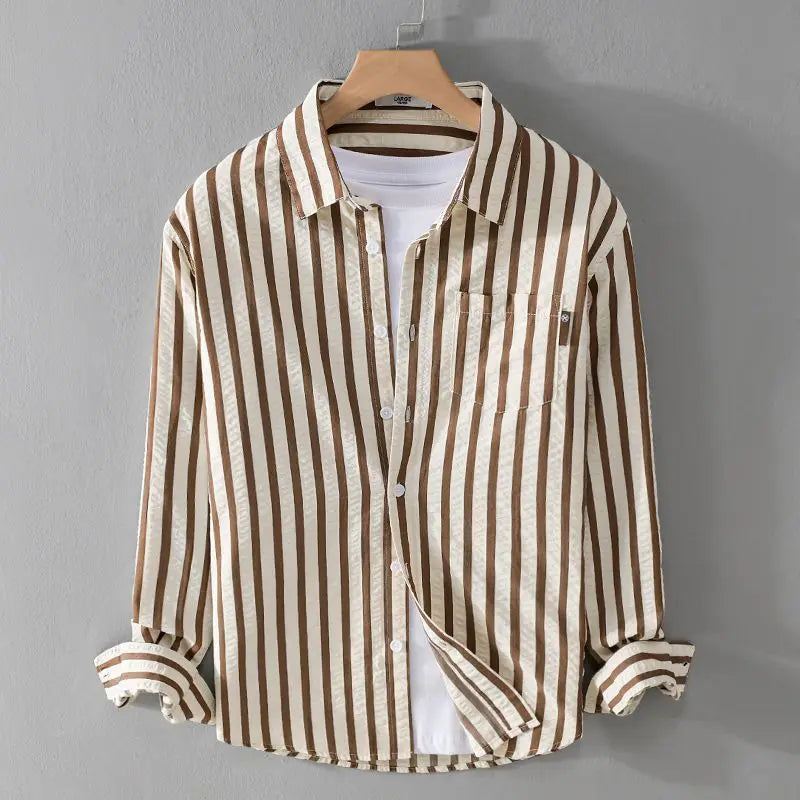 W&W Mode | Gestreiftes Lässiges Button-Down-Hemd