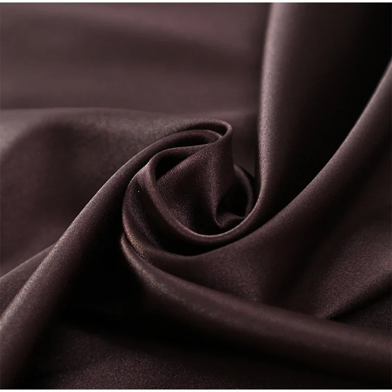 WW | Einfarbiges Satin Ärmelloses Maxikleid