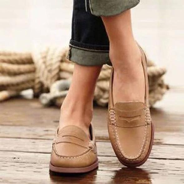 Khaki orthopedic loafers