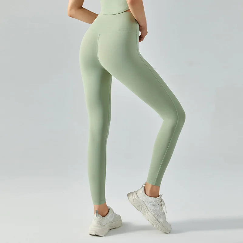 WW | Emily Sportswear Naked Hochtaillierte Tight Yoga Hosen Doppelseitig Gebürstet Pfirsich Po-Hebende Lauf Sport Fitness Leggings