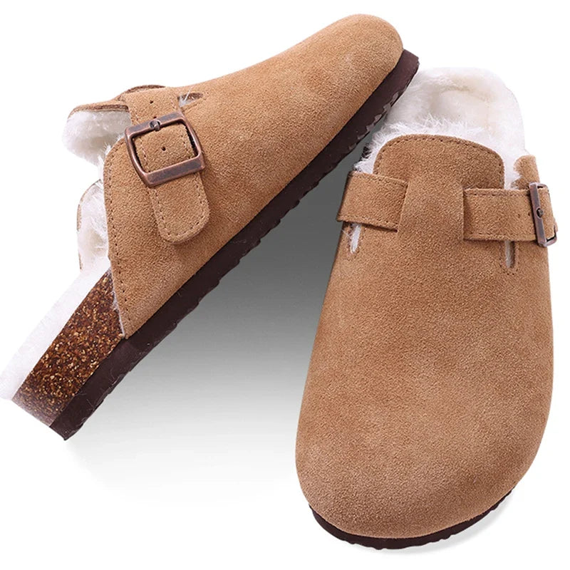 WW | Pantoletten Damen – rutschfeste warme Winter Hausschuhe