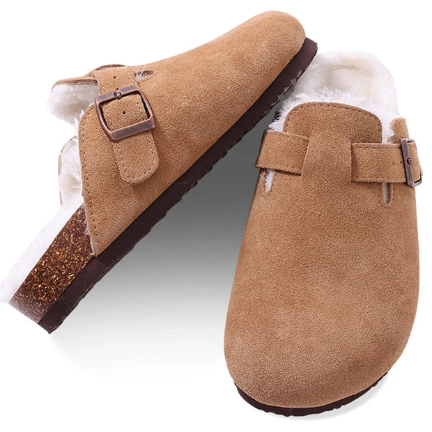 WW | Pantoletten Damen – rutschfeste warme Winter Hausschuhe