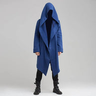 WW | Lange Strickjacke Im Gothic Stil Mit Kapuze Für Herren
