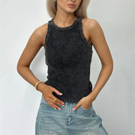 Vintage Zerrissenes ärmelloses Tank-Top