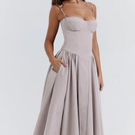 WW | Ärmelloses Midikleid Mit Korsett Passform