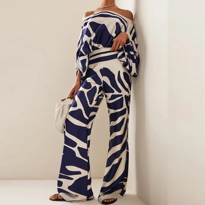 W&W Mode | Schulterfreies Set mit markantem Muster