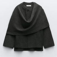 Strick-Cape-Mantel mit Schal