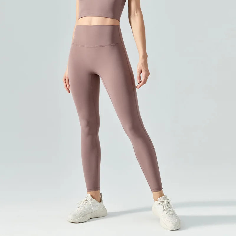 WW | Emily Sportswear Naked Hochtaillierte Tight Yoga Hosen Doppelseitig Gebürstet Pfirsich Po-Hebende Lauf Sport Fitness Leggings