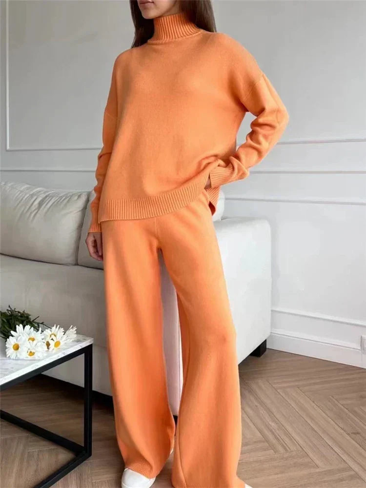 WW | teilige Loungewear-Set - gestrickter Damenpullover und Hose