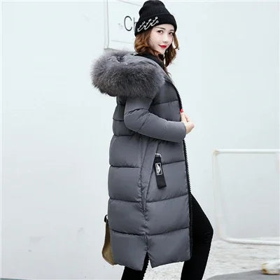 W&W Mode - Damen-Winterparka - Warmer Mantel mit großer Kapuze und Pelzkragen