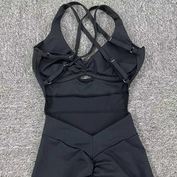 WW | Sportlicher Jumpsuit Frauen Sportbekleidung Push-Up Gym Set Frauen Fitness Overall Lycra Sport Outfit für Frauen Sportbekleidung Yoga Kleidung Pink
