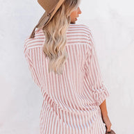 WW | Klassisch Gestreiftes Button Down Hemd Für Damen