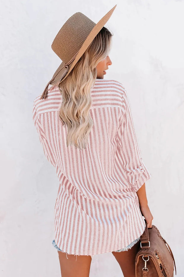 WW | Klassisch Gestreiftes Button Down Hemd Für Damen