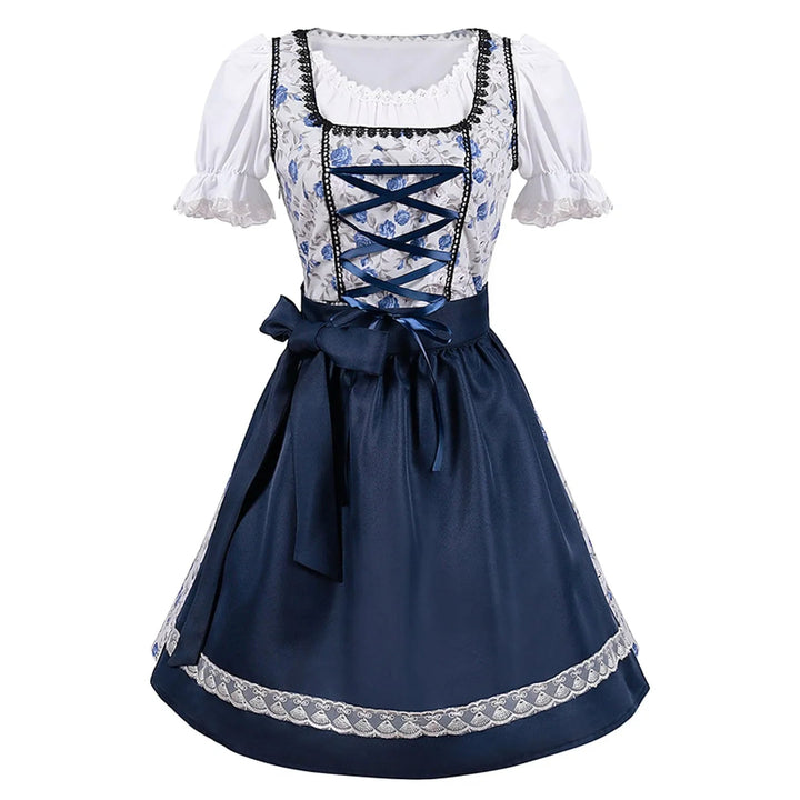 W&W Mode | Kurzärmelig Spitze Oktoberfest Kleid mit Schürze