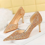 WW | Glitzernder, Spitzer Stiletto Absatz