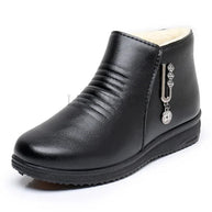 WW | Stilvolle Winter Schwarz Schicke Orthopädische Knöchelboots Für Frauen