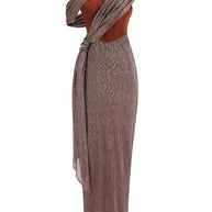 WW | Glitzer Rückenfrei Abend Maxi Kleid