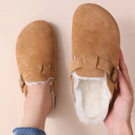 WW | Pantoletten Damen – rutschfeste warme Winter Hausschuhe